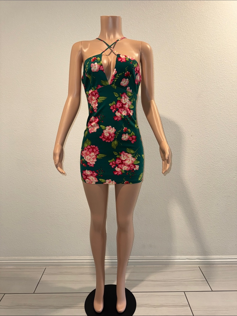 Forever 21 Green Floral Dress